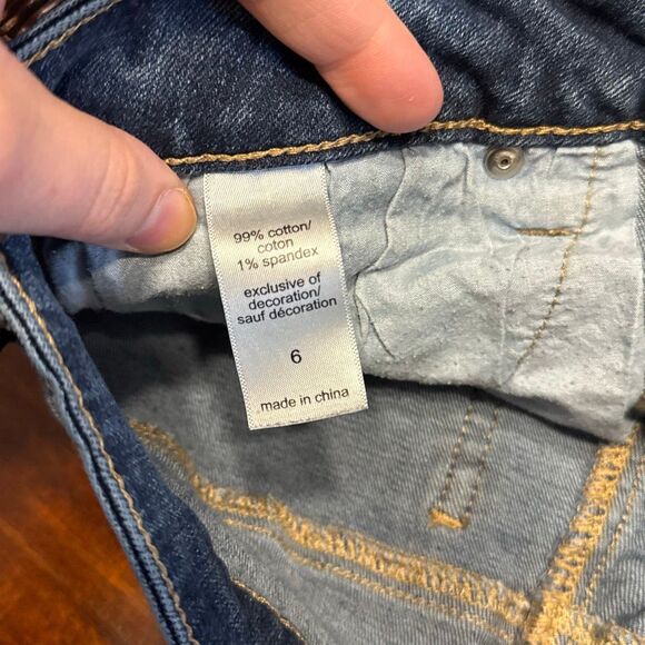 Maurices Blue Distressed Skinny Jeans Raw Hem Women’s US 6 - Picture 6 of 7